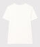 Kurzärmeliges Damen-T-Shirt L'ICONIQUE aus einfarbigem Rippstrick weiss ECUME
