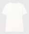 Kurz&auml;rmeliges Damen-T-Shirt L'ICONIQUE aus einfarbigem Rippstrick weiss