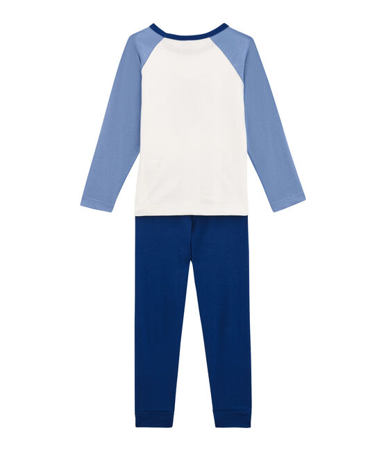 Jungen Schlafanzug blau LIMOGES/weiss MULTICO
