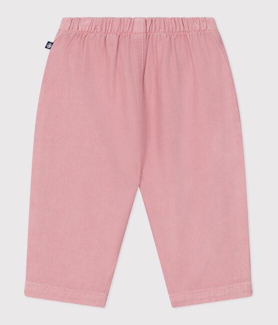 Baby-Hose aus weicher einfarbiger Baumwolle. rosa CHARME