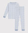 Eng anliegender Kinder-Pyjama aus Baumwolle mit Raketenmotiv weiss MARSHMALLOW/weiss MULTICO