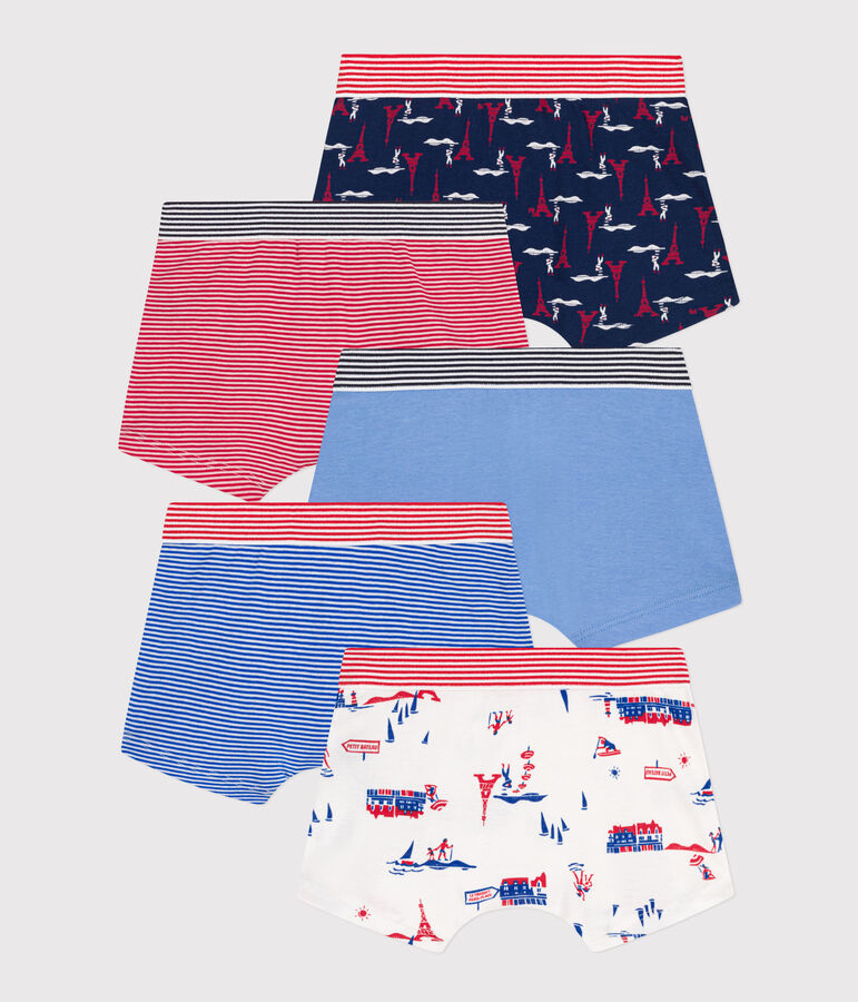 5er-Set Boxershorts aus Baumwolle mit Paris-Print f&uuml;r Jungen vielfarbig