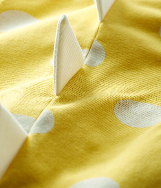 Baby-Kurzoverall 'Dinosaurier' aus Rippstrick gelb BLE/weiss ECUME