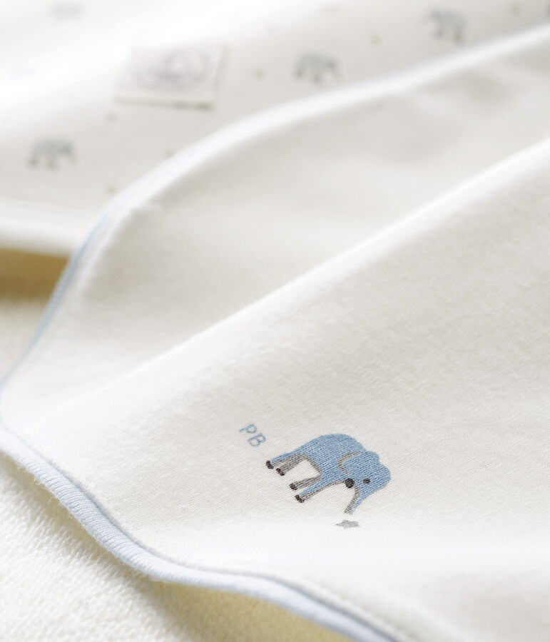 Box mit quadratischem Baby-Badetuch und -L&auml;tzchen f&uuml;r Jungen vielfarbig