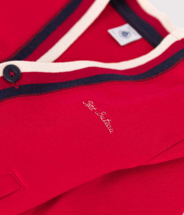 Cardigan aus Molton f&uuml;r Kinder/Jungen rot