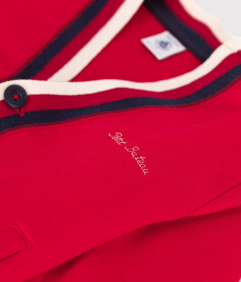 Cardigan aus Molton f&uuml;r Kinder/Jungen rot