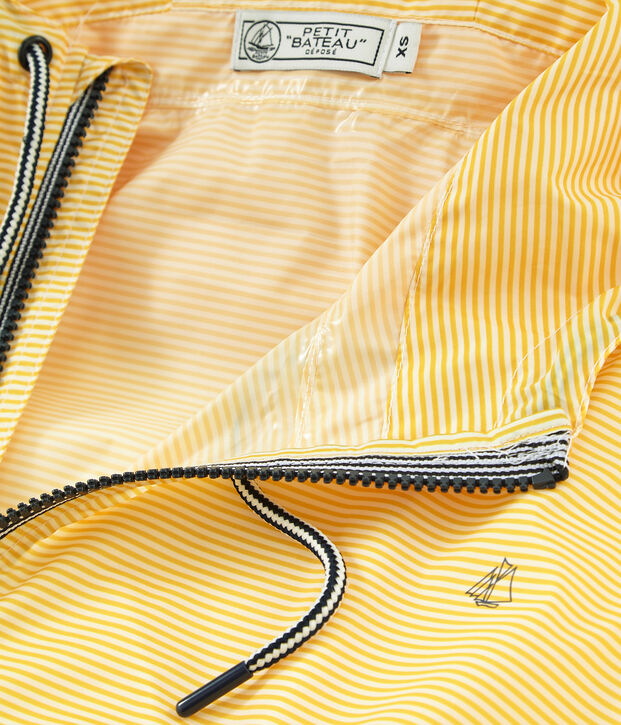 Kurze winddichte jacke unisex gelb/weiss