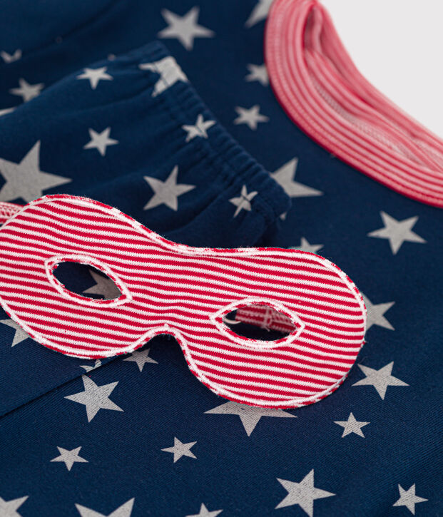 Phosphoreszierender Maskerade-Pyjama aus Baumwolle f&uuml;r kleine M&auml;dchen/kleine Jungen blau/vielfarbig