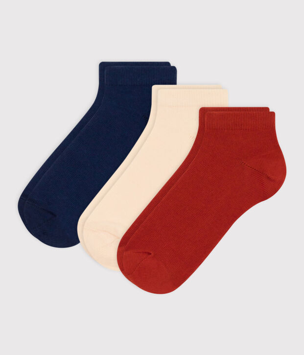3er-Set einfarbige Kindersocken aus Baumwolljersey vielfarbig