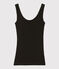 Damen-Tanktop aus Wolle und Baumwolle schwarz NOIR