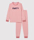 Kinderpyjama aus Molton mit roten Marinestreifen