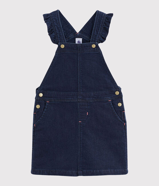 Kinder-Latzkleid für Mädchen blau DENIM BLEU FONCE