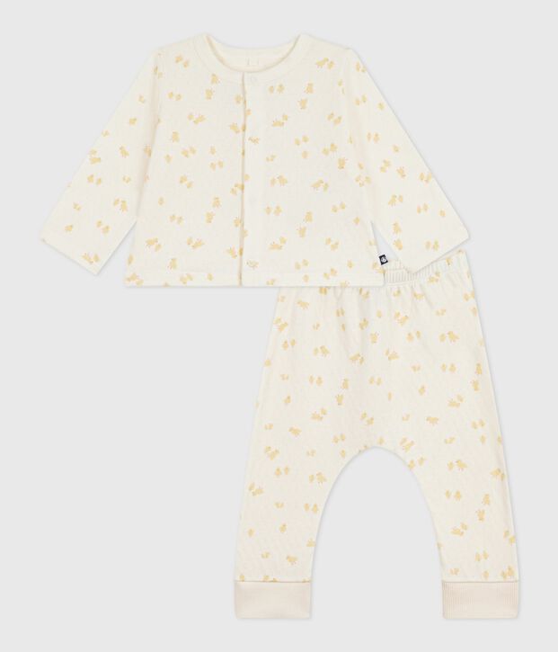 2-teiliges Baby-Set aus Baumwolle mit K&uuml;kenmotiv naturfarben/vielfarbig