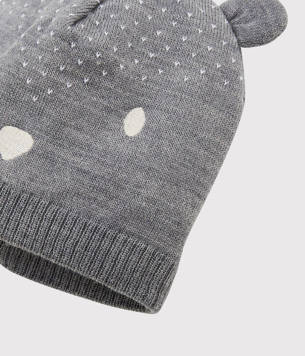 Baby-Strickm&uuml;tze. grau