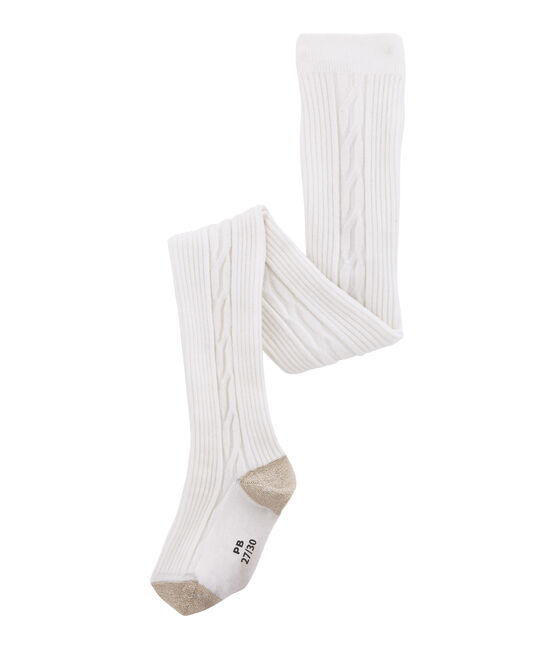 Warme Kinder-Strumpfhose für Mädchen weiss MARSHMALLOW