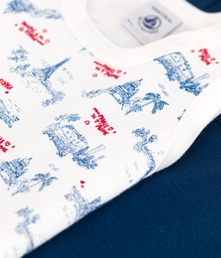 2er-Set Kinder-Unterhemden aus Baumwolle mit Paris-Motiv vielfarbig