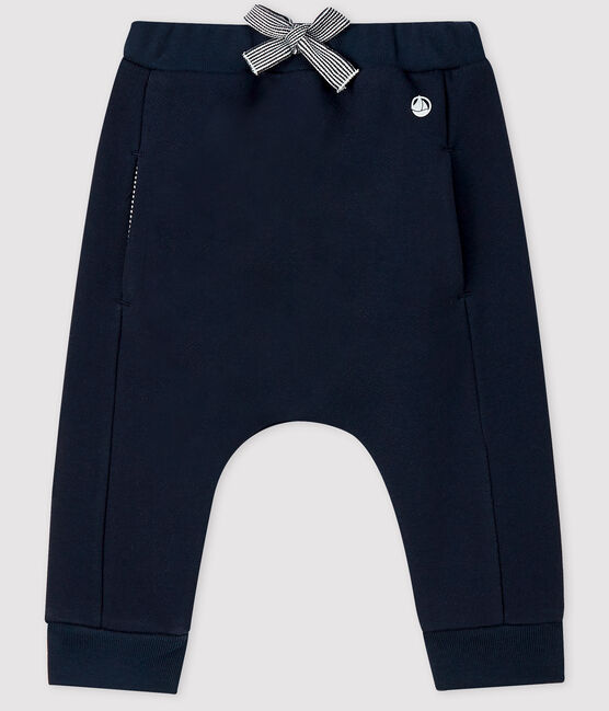 Baby-Hose aus Molton für Jungen blau SMOKING