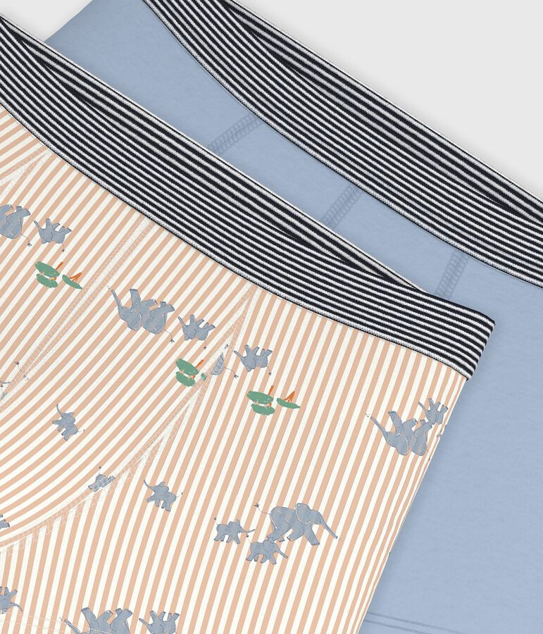 Set Kinder-Boxershorts aus Baumwolle mit Elefanten vielfarbig