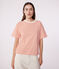 Damen-T-Shirt Le Boxy aus Baumwolle mit Streifen rot AVALANCHE/ SPICY