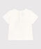 Kurzärmeliges Baby-T-Shirt aus leichtem Jersey weiss MARSHMALLOW