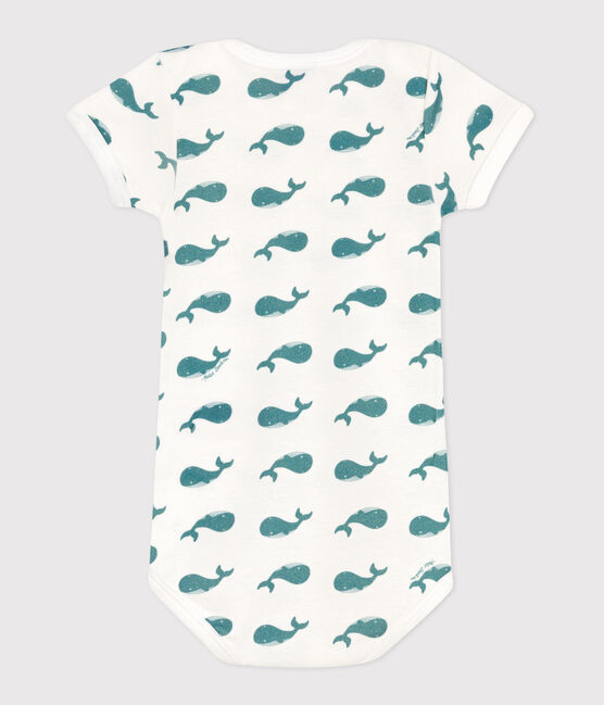 Kurzärmeliger Baby-Body aus Baumwolle mit Print grün MARSHMALLOW/ DRAGONFLY