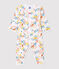 Baby-Strampler aus Bio-Baumwolle mit Blumenmuster weiss MARSHMALLOW/weiss MULTICO