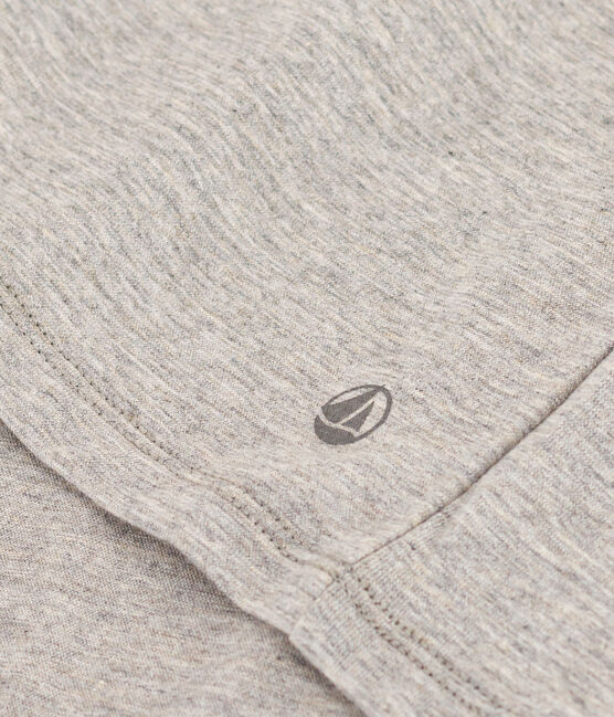 Damen-T-Shirt LE DROIT aus Baumwolle mit V-Ausschnitt grau CHATON CHINE