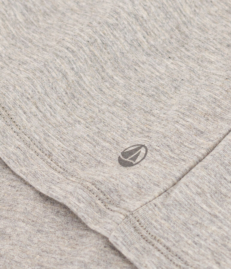 Damen-T-Shirt LE DROIT aus Baumwolle mit V-Ausschnitt grau