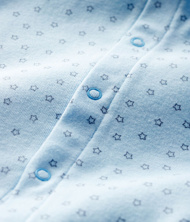 Baby-Bodyjama aus Bio-Baumwolle mit Sternen-Motiv f&uuml;r Jungen, ohne F&uuml;&szlig;e blau/grau