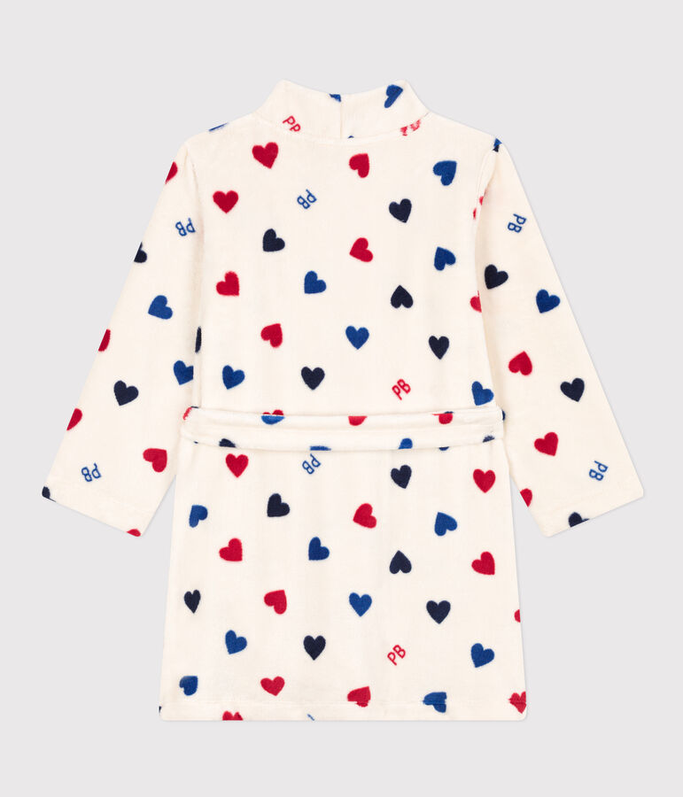 Morgenmantel aus Fleece naturfarben/vielfarbig