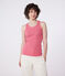 Damen-Tanktop L’Iconique aus einfarbiger Baumwolle rosa PEONIA
