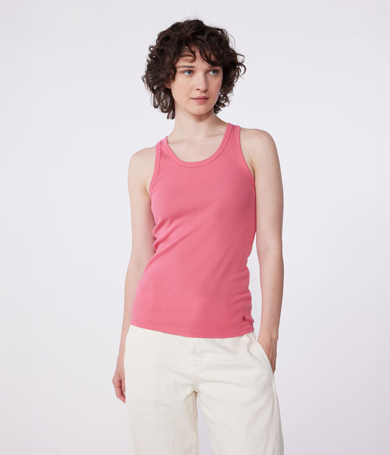 Damen-Tanktop L&rsquo;Iconique aus einfarbiger Baumwolle rosa