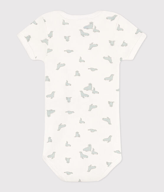 Kurzärmeliger Baby-Body aus Baumwolle mit Print MARSHMALLOW/ PAUL