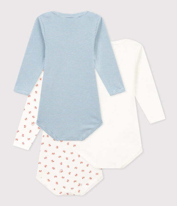 3er-Set lang&auml;rmelige Baby-Bodys aus Baumwolle vielfarbig