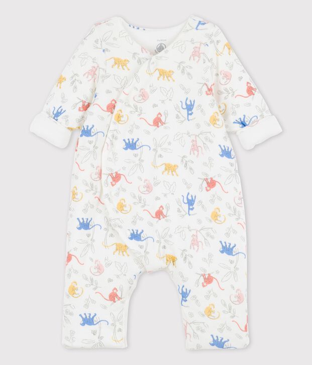Langer Baby-Overall aus Bio-Doppeljersey mit print weiss/vielfarbig