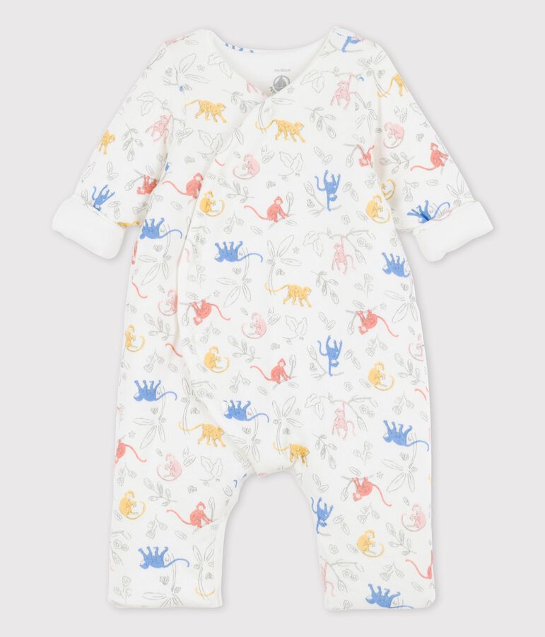 Langer Baby-Overall aus Bio-Doppeljersey mit print weiss/vielfarbig