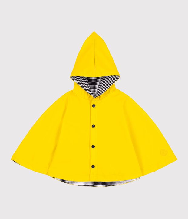 Regencape f&uuml;r Babys aus Baumwolle und beschichtetem Gewebe gelb