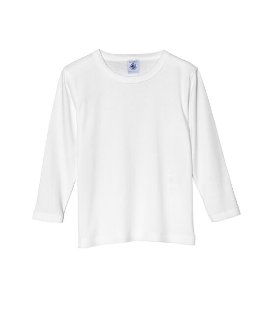 Langärmeliges, einfarbiges Jungen TShirt weiss ECUME