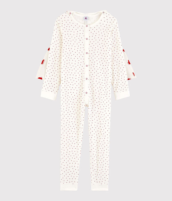 Onesie aus Bio-Baumwolle mit "Super Hero"-Motiv für Mädchen weiss MARSHMALLOW/rot TERKUIT