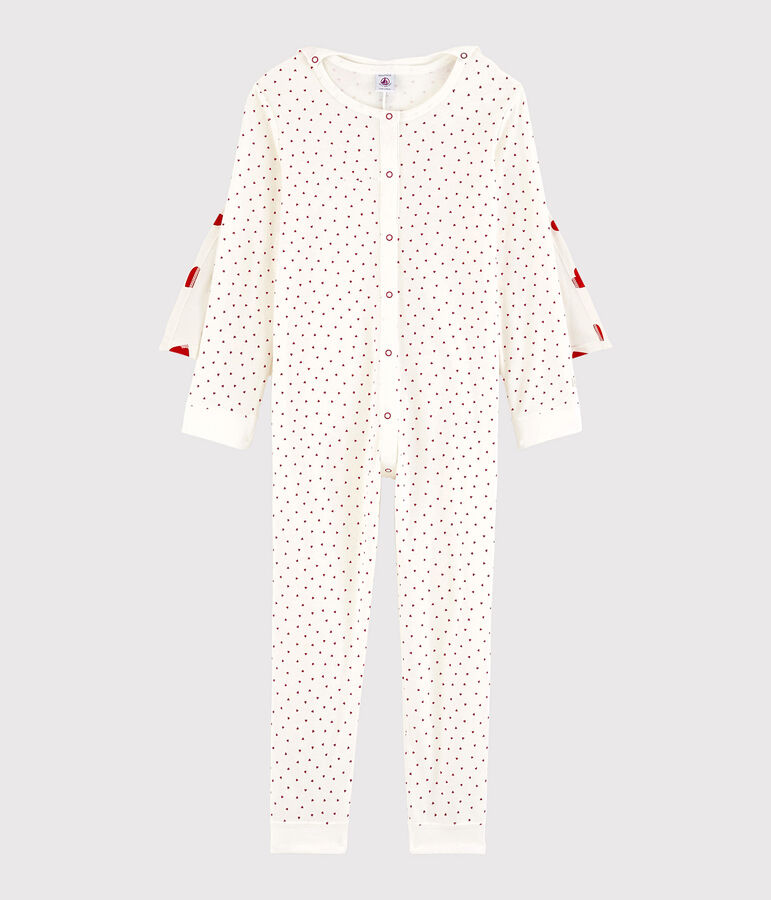 Onesie aus Bio-Baumwolle mit Super Hero-Motiv f&uuml;r M&auml;dchen weiss MARSHMALLOW/rot TERKUIT