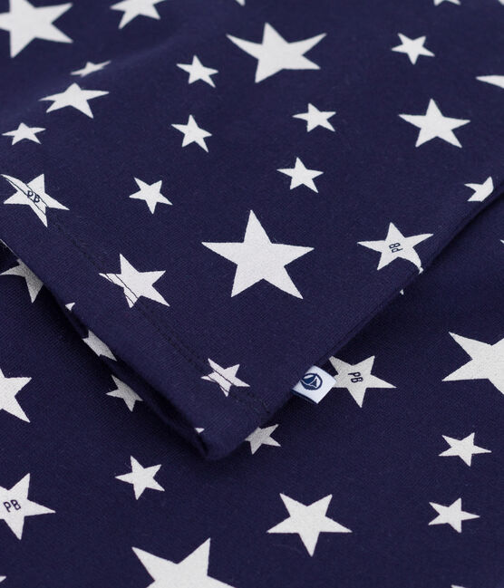 Kinder-Pyjama aus Molton mit Stern-Motiv blau SOIR/ MARSHMALLOW