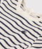 Kurzärmeliges Baby-T-Shirt aus gestreifter Baumwolle beige MONTELIMAR/blau SMOKING