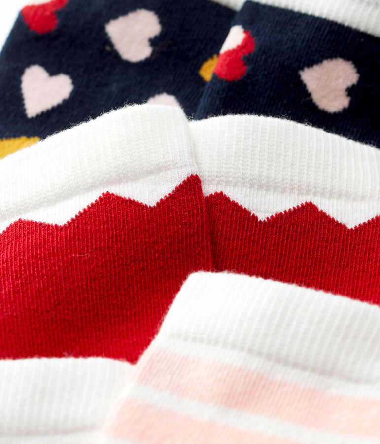 3er-Set Kindersocken f&uuml;r M&auml;dchen vielfarbig