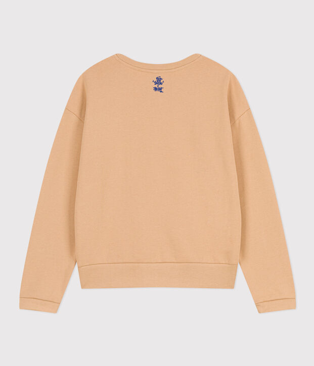 Sweatshirt aus Molton f&uuml;r Damen beige