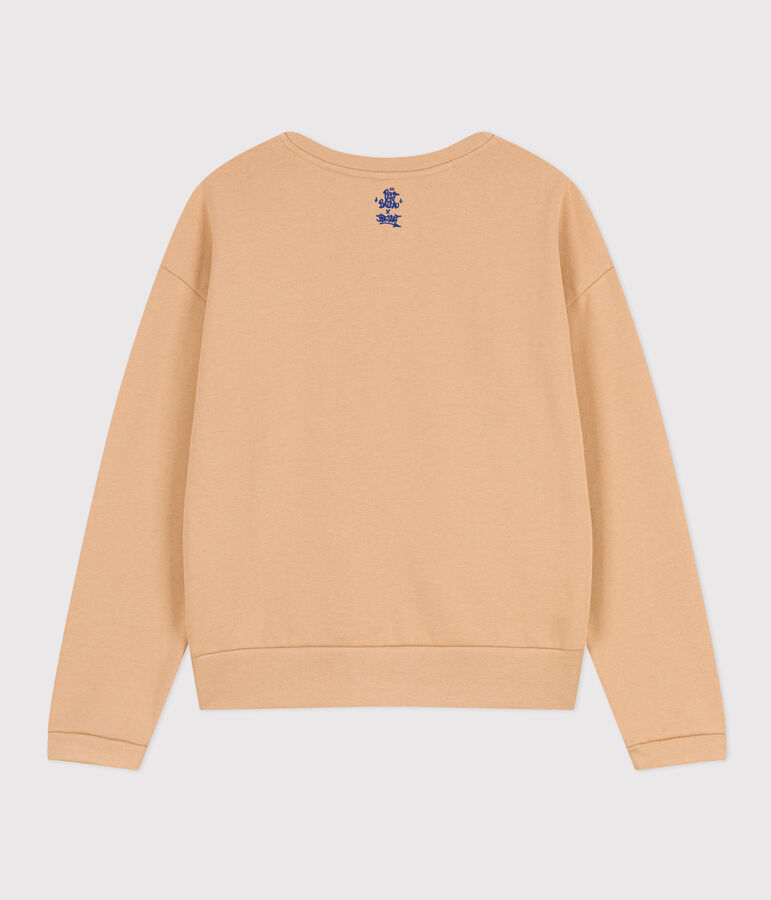 Sweatshirt aus Molton f&uuml;r Damen beige