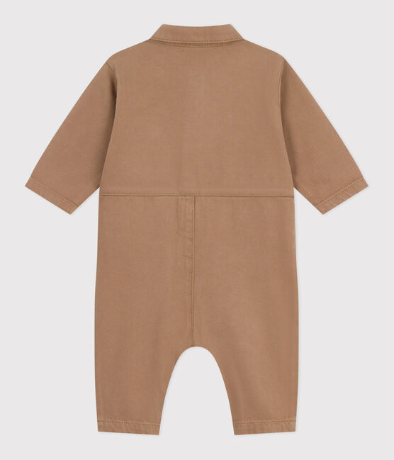 Langer Baby-Overall aus einfarbiger Baumwolle im Tankwart-Stil beige ROCHE CLAIR