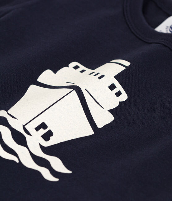 Kurzärmeliges Baby-T-Shirt aus Jersey mit Motiv blau SMOKING