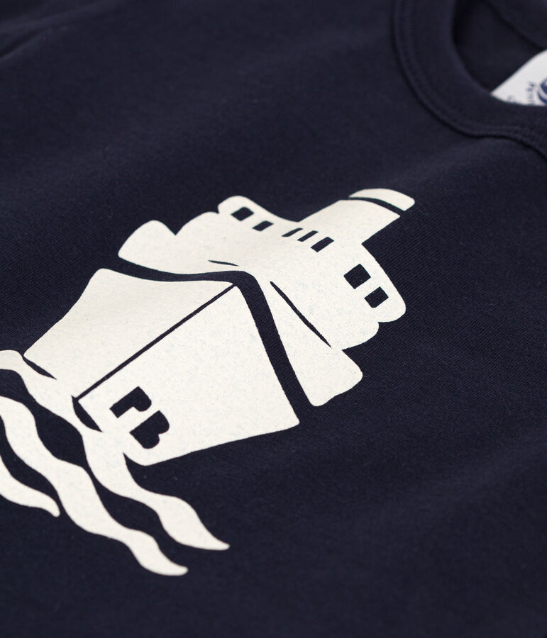 Kurz&auml;rmeliges Baby-T-Shirt aus Jersey mit Motiv blau SMOKING