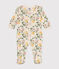 Baby-Strampler mit Blumenmuster aus Baumwolle weiss AVALANCHE/ MULTICO