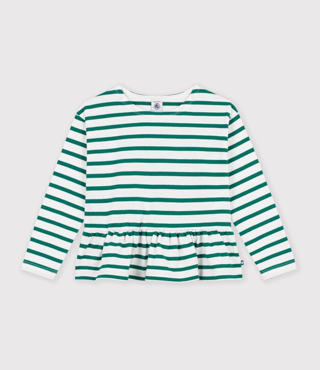 Kinder-Streifenshirt Marini&egrave;re aus Baumwolle gr&uuml;n/gr&uuml;n